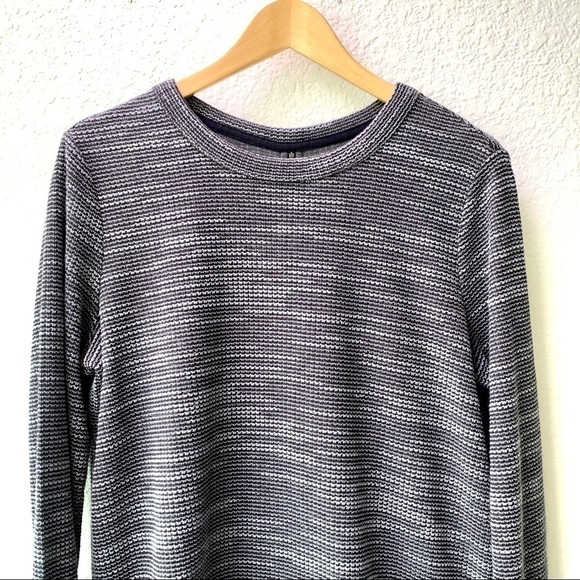 Lou & Grey Gray Black Zipper Back Knit Sweater M - Picture 5 of 8